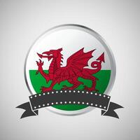 vektor wales runda flagga baner vektor illustration