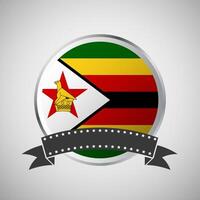 Vektor Zimbabwe runden Flagge Banner Vektor Illustration