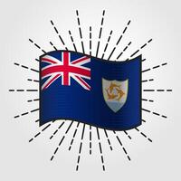 Jahrgang Anguilla National Flagge Illustration vektor