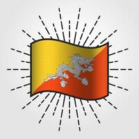 Jahrgang Bhutan National Flagge Illustration vektor