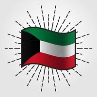 Jahrgang Kuwait National Flagge Illustration vektor