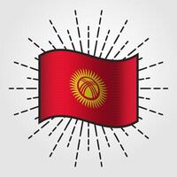 Jahrgang Kirgisistan National Flagge Illustration vektor