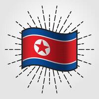 Jahrgang Norden Korea National Flagge Illustration vektor