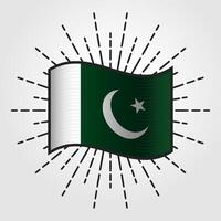 årgång pakistan nationell flagga illustration vektor