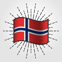 årgång Norge nationell flagga illustration vektor
