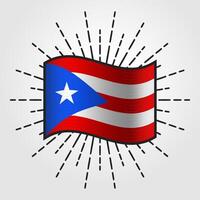 årgång puerto rico nationell flagga illustration vektor