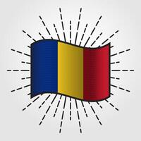 årgång rumänien nationell flagga illustration vektor