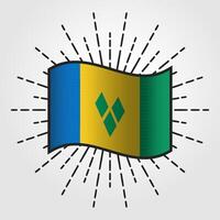 Jahrgang Heilige Vincent und das Grenadinen National Flagge Illustration vektor
