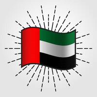 Jahrgang vereinigt arabisch Emirate National Flagge Illustration vektor