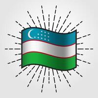 Jahrgang Usbekistan National Flagge Illustration vektor