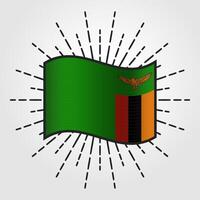 årgång zambia nationell flagga illustration vektor