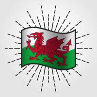 Jahrgang Wales National Flagge Illustration vektor