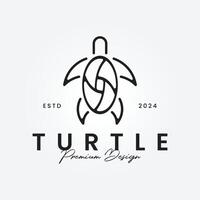Schildkröte Logo Vektor Linie Kunst mit ein minimalistisch Konzept