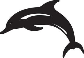 Delfin Silhouette Vektor Illustration Weiß Hintergrund