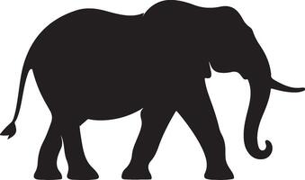 Elefant Silhouette Vektor Illustration Weiß Hintergrund