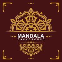 golden Rahmen mit Mandala Kunst Hintergrund. kostenlos Vektor