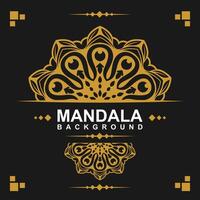 golden Rahmen mit Mandala Kunst Hintergrund. kostenlos Vektor