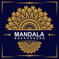 golden Rahmen mit Mandala Kunst Hintergrund vektor