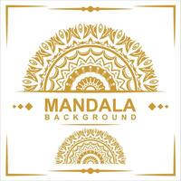 golden Rahmen mit Mandala Kunst Hintergrund vektor