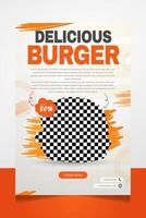 utsökt burger affisch befordran baner design mall vektor