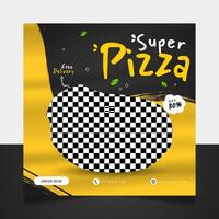 Super Pizza Essen Speisekarte Sozial Medien Post Banner Vorlage vektor