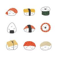 japanisch Essen Sushi Hand gezeichnet Vektor Illustration
