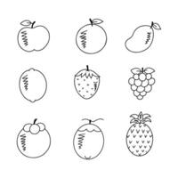 frukt klotter linje vektor illustration
