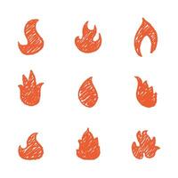 Feuer Hand gezeichnet Vektor Illustration