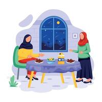 ramadan traditioner platt karaktär illustrationer vektor