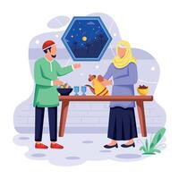 ramadan platt karaktär illustrationer vektor