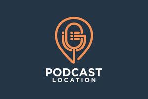 Podcast Ort Logo Design kreativ Konzept Stil modern Teil 1 vektor