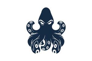 Tintenfisch Logo Design einfach Konzept Prämie Vektor