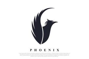 fågel Fenix logotyp design unik begrepp premie vektor