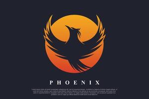 Phönix Logo Design einzigartig Konzept Prämie Vektor