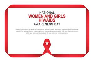 nationell kvinnor och flickor HIV AIDS medvetenhet dag bakgrund. vektor