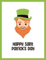 festlig vykort för st. Patricks dag med text. hand dragen platt tecknad serie element. vektor illustration