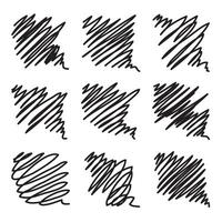 Vektor abstrakt Stift skizzieren zufällig kritzelt Satz. handgemalt Vektor Sammlungen.