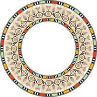 Vektor runden farbig ägyptisch Ornament. endlos Kreis Grenze, uralt Ägypten Rahmen