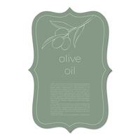 Olive Etikette Vorlage vektor