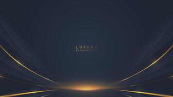 abstrakt Luxus vergeben im dunkel Blau Hintergrund mit glänzend Gold im Mitte. Luxus Prämie Vektor Design