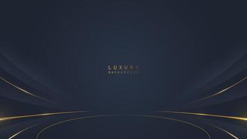 Luxus vergeben Podium im dunkel Blau Hintergrund mit golden Linie. Luxus Prämie Vektor Design