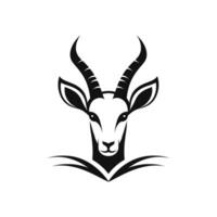 majestätisk antilop gasell huvud logotyp vektor ikon illustration design mall