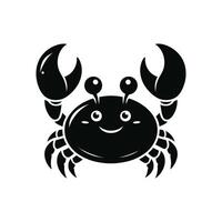 Lycklig krabba silhuett. logotyper. krabba isolerat på vit bakgrund. krabba illustration logotyp vektor