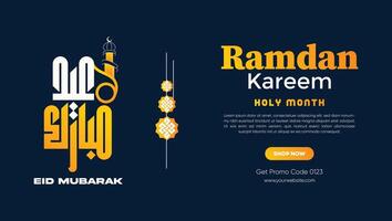 islamisch Gruß Ramadan kareem Design Hintergrund, Vorlage mit schön Laternen und Halbmond vektor