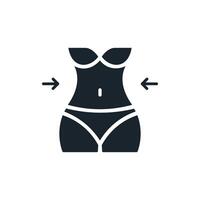 Gewicht Verlust Symbol. Damen Taille Fitness und Gesundheit. Vektor Illustration