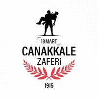 Mars 18 canakkale seger kort design. årsdag av de canakkale seger. turkiska canakkale zaferi 18 mart 1915. vektor illustration