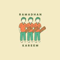 hand dragen Ramadhan kareem karaktär man illustration vektor