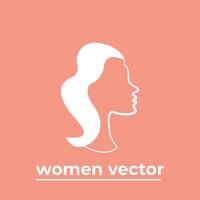 vektor logotyp för skönhet salong med skön kvinna silhuett