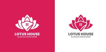 Lotus Haus Logo Design mit kreativ Konzept kostenlos Vektor