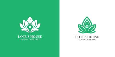 Lotus Haus Logo Design mit kreativ Konzept kostenlos Vektor
